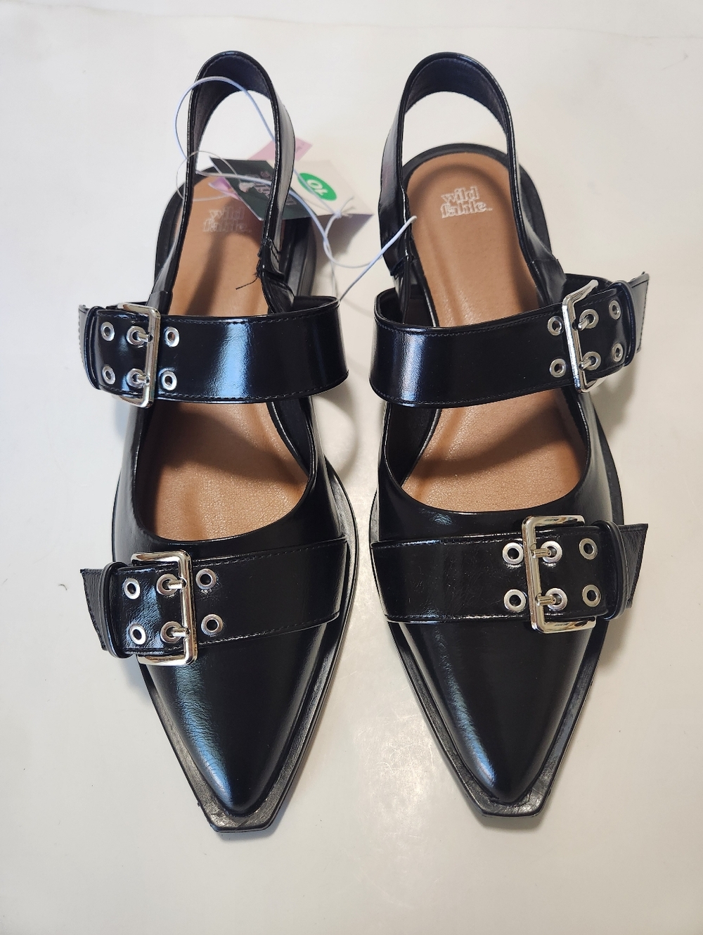 Wild Fable Black Peyton Career Slingback Flats Size 10